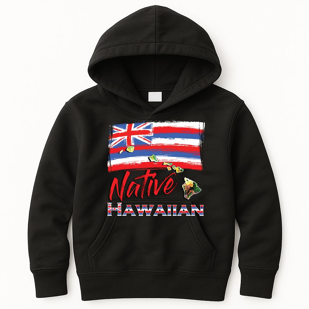 Hawaiian Islands Hawaii Flag Native Hawaiian Kids Hoodie