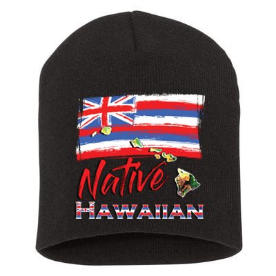 Hawaiian Islands Hawaii Flag Native Hawaiian Short Acrylic Beanie