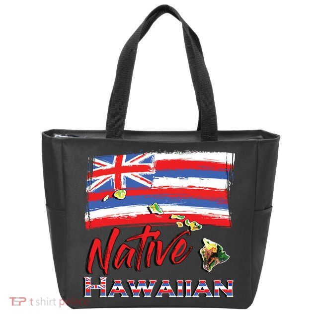 Hawaiian Islands Hawaii Flag Native Hawaiian Zip Tote Bag
