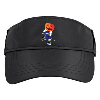 Halloween Ice Hockey Player Pumpkin Head Scary Gift Adult Drive Performance Visor