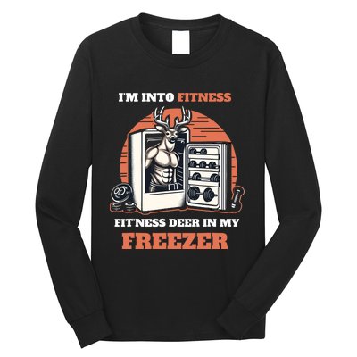 Hunting IM Into Fitness Deer Freezer Funny Hunter Dad Long Sleeve Shirt