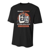 Hunting IM Into Fitness Deer Freezer Funny Hunter Dad Youth Performance Sprint T-Shirt