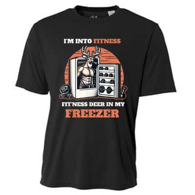 Hunting IM Into Fitness Deer Freezer Funny Hunter Dad Cooling Performance Crew T-Shirt