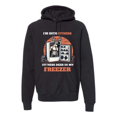 Hunting IM Into Fitness Deer Freezer Funny Hunter Dad Premium Hoodie