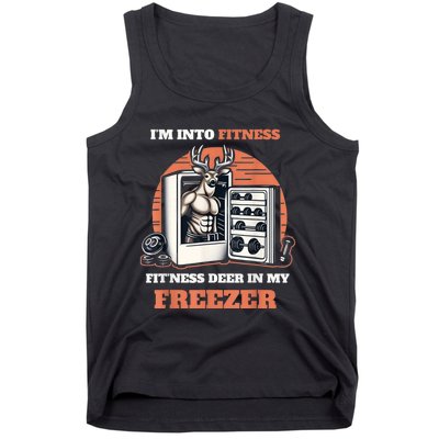 Hunting IM Into Fitness Deer Freezer Funny Hunter Dad Tank Top