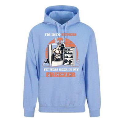 Hunting IM Into Fitness Deer Freezer Funny Hunter Dad Unisex Surf Hoodie