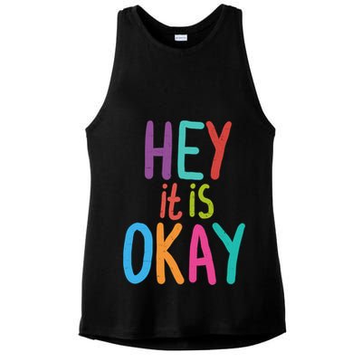 Hey It Is Okay Colorful Ladies PosiCharge Tri-Blend Wicking Tank