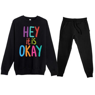 Hey It Is Okay Colorful Premium Crewneck Sweatsuit Set