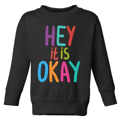 Hey It Is Okay Colorful Toddler Sweatshirt