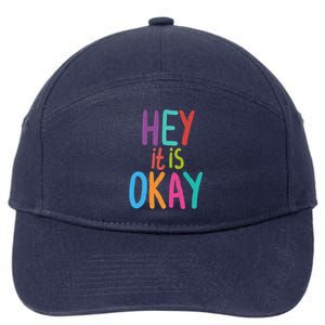 Hey It Is Okay Colorful 7-Panel Snapback Hat