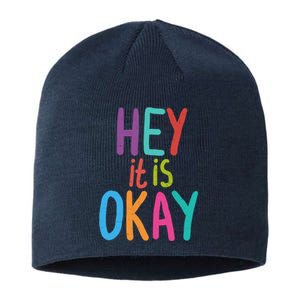 Hey It Is Okay Colorful Sustainable Beanie