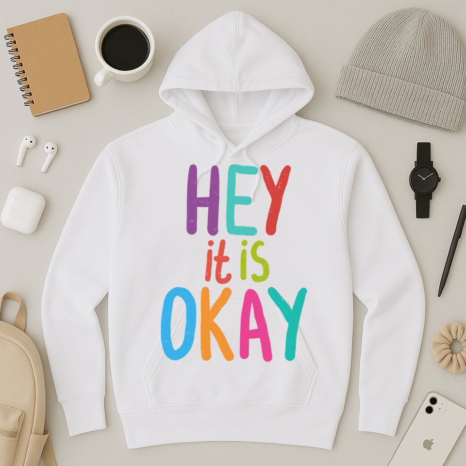 Hey It Is Okay Colorful Hoodie