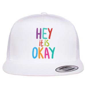 Hey It Is Okay Colorful Flat Bill Trucker Hat