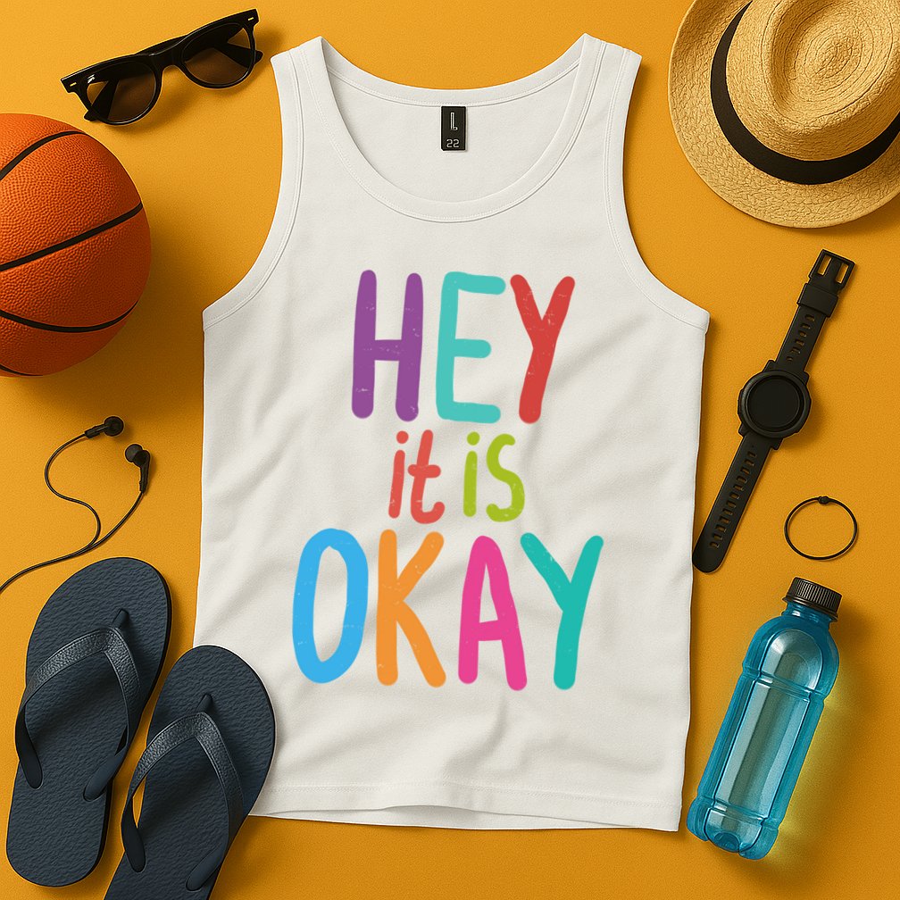 Hey It Is Okay Colorful Tank Top