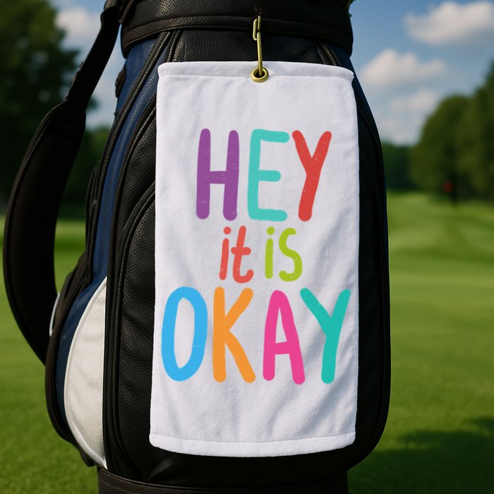 Hey It Is Okay Colorful Golf Towel