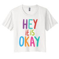 Hey It Is Okay Colorful Crop Top