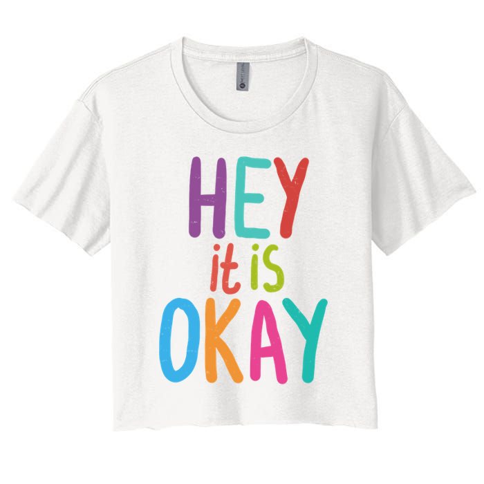 Hey It Is Okay Colorful Crop Top