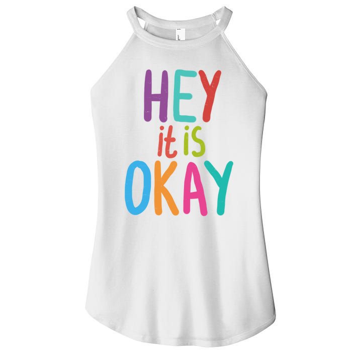 Hey It Is Okay Colorful Women’s Perfect Tri Rocker Tank