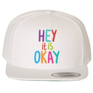 Hey It Is Okay Colorful Wool Snapback Cap