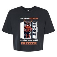 Hunting Im Into Fitness Deer Freezer Funny Hunter Dad Bella+Canvas Jersey Crop Tee