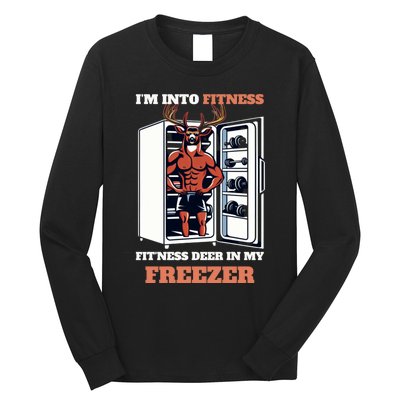 Hunting Im Into Fitness Deer Freezer Funny Hunter Dad Long Sleeve Shirt