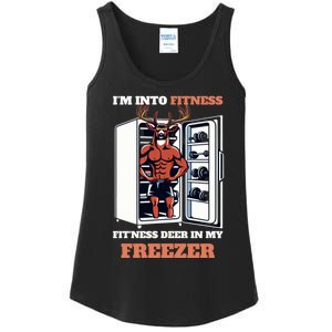 Hunting Im Into Fitness Deer Freezer Funny Hunter Dad Ladies Essential Tank