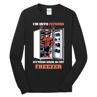 Hunting Im Into Fitness Deer Freezer Funny Hunter Dad Tall Long Sleeve T-Shirt