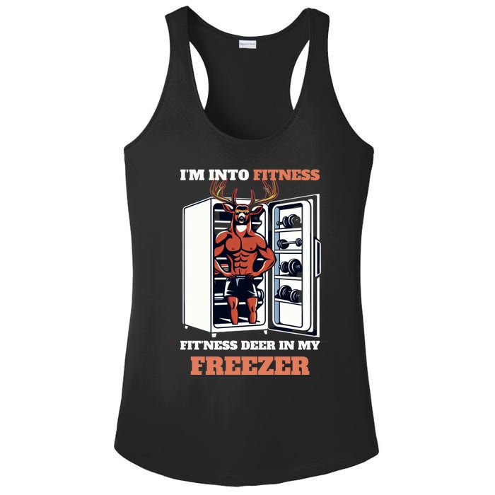 Hunting Im Into Fitness Deer Freezer Funny Hunter Dad Ladies PosiCharge Competitor Racerback Tank