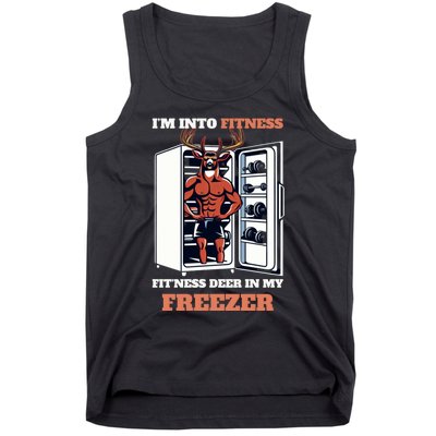 Hunting Im Into Fitness Deer Freezer Funny Hunter Dad Tank Top