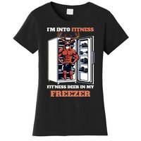 Hunting Im Into Fitness Deer Freezer Funny Hunter Dad Women's T-Shirt