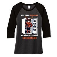 Hunting Im Into Fitness Deer Freezer Funny Hunter Dad Women's Tri-Blend 3/4-Sleeve Raglan Shirt