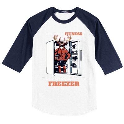 Hunting Im Into Fitness Deer Freezer Funny Hunter Dad Baseball Sleeve Shirt