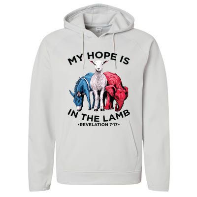 Hope Is In The Lamb My Christian God Jesus Lamb Lover Humor Performance Fleece Hoodie