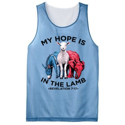 Hope Is In The Lamb My Christian God Jesus Lamb Lover Humor Mesh Reversible Basketball Jersey Tank