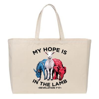 Hope Is In The Lamb My Christian God Jesus Lamb Lover Humor Cotton Canvas Jumbo Tote