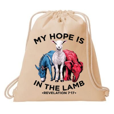 Hope Is In The Lamb My Christian God Jesus Lamb Lover Humor Drawstring Bag