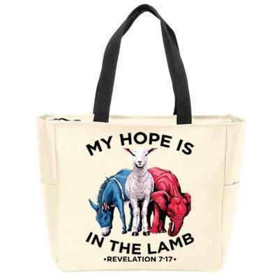 Hope Is In The Lamb My Christian God Jesus Lamb Lover Humor Zip Tote Bag