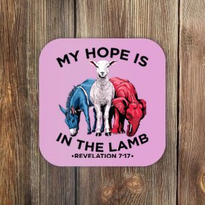 Hope Is In The Lamb My Christian God Jesus Lamb Lover Humor Coaster