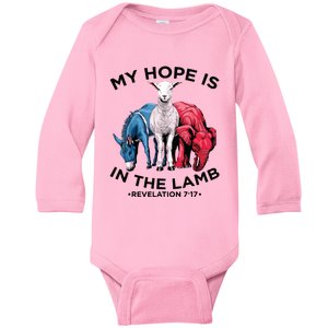 Hope Is In The Lamb My Christian God Jesus Lamb Lover Humor Baby Long Sleeve Bodysuit