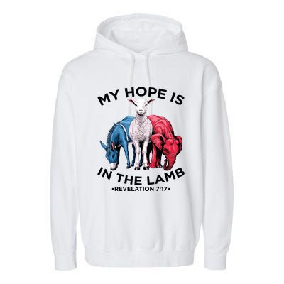 Hope Is In The Lamb My Christian God Jesus Lamb Lover Humor Garment-Dyed Fleece Hoodie