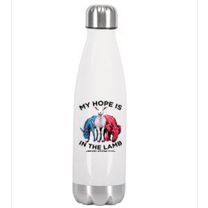 Hope Is In The Lamb My Christian God Jesus Lamb Lover Humor Stainless Steel Insulated Water Bottle