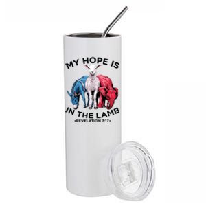 Hope Is In The Lamb My Christian God Jesus Lamb Lover Humor Stainless Steel Tumbler