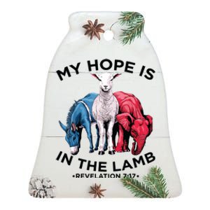 Hope Is In The Lamb My Christian God Jesus Lamb Lover Humor Ceramic Bell Ornament