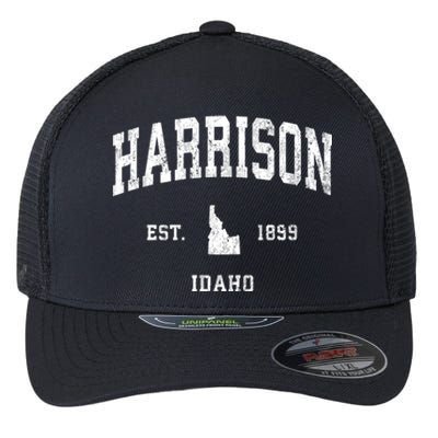 Harrison Idaho Id Vintage Athletic Sports Flexfit Unipanel Trucker Cap