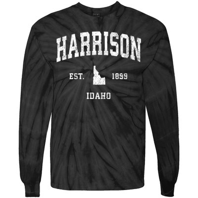 Harrison Idaho Id Vintage Athletic Sports Tie-Dye Long Sleeve Shirt