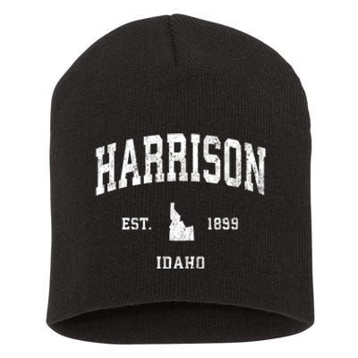 Harrison Idaho Id Vintage Athletic Sports Short Acrylic Beanie