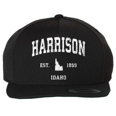 Harrison Idaho Id Vintage Athletic Sports Wool Snapback Cap