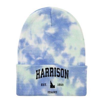 Harrison Idaho Id Vintage Athletic Sports Tie Dye 12in Knit Beanie