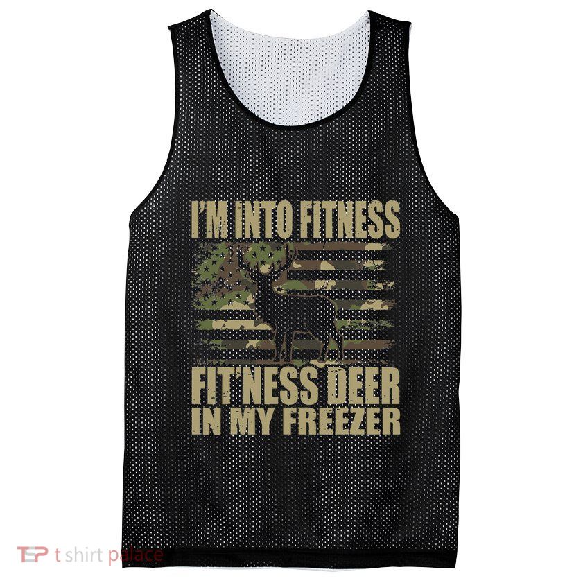 Hunting Im Into Fitness Fitness Deer In My Freezer Mesh Reversible Basketball Jersey Tank