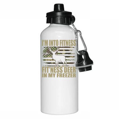 Hunting Im Into Fitness Fitness Deer In My Freezer Aluminum Water Bottle 